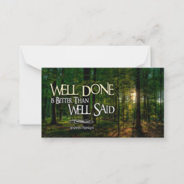 Benjamin Franklin inspirationsoffert "Bra gjort" Anteckningskort