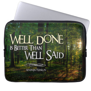 Benjamin Franklin inspirationsoffert "Bra gjort" Laptop Fodral