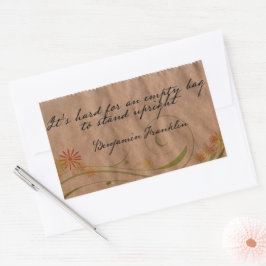 Benjamin Franklin inspirationsoffert "Empty Bag" Rektangulärt Klistermärke