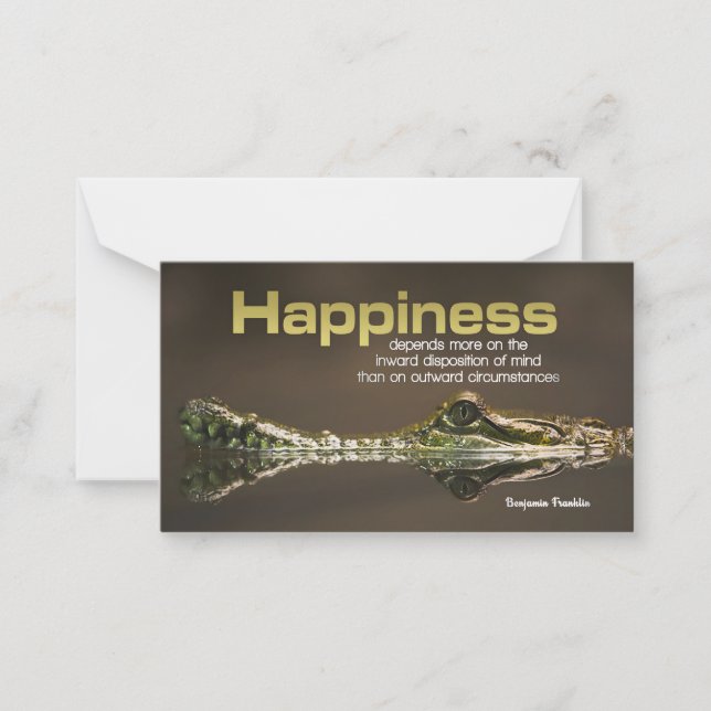 Benjamin Franklin inspirationsoffert "Lycka" Anteckningskort (Framsida)