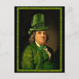 Benjamin Franklin Klöver St patrick's day Vykort
