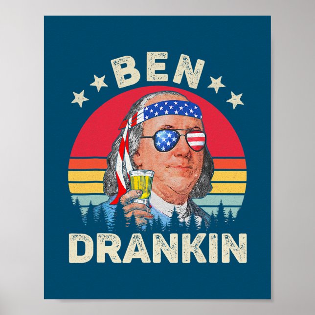 Benjamin Franklin Manar 4:e juli Poster (Framsidan)