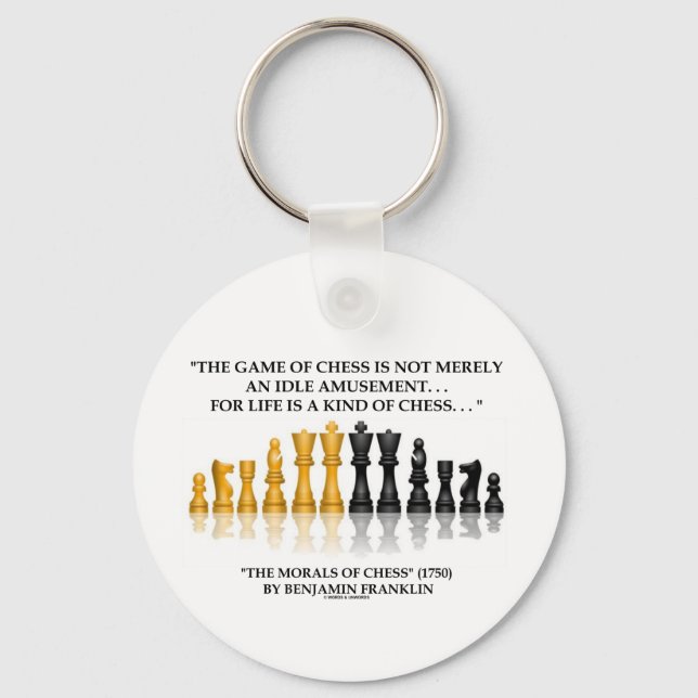 Benjamin Franklin Morals från Chess Life är schess Nyckelring (Framsida)