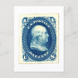 Benjamin Franklin One Cent US Postage Frimärke Vykort