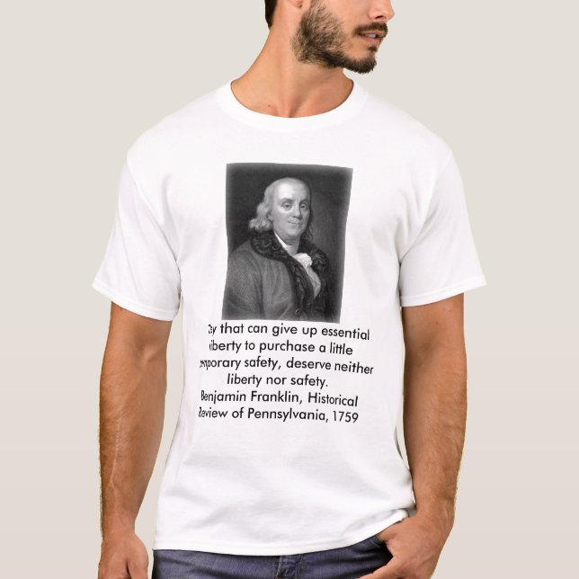 Benjamin Franklin på frihet T-shirt (Framsida)