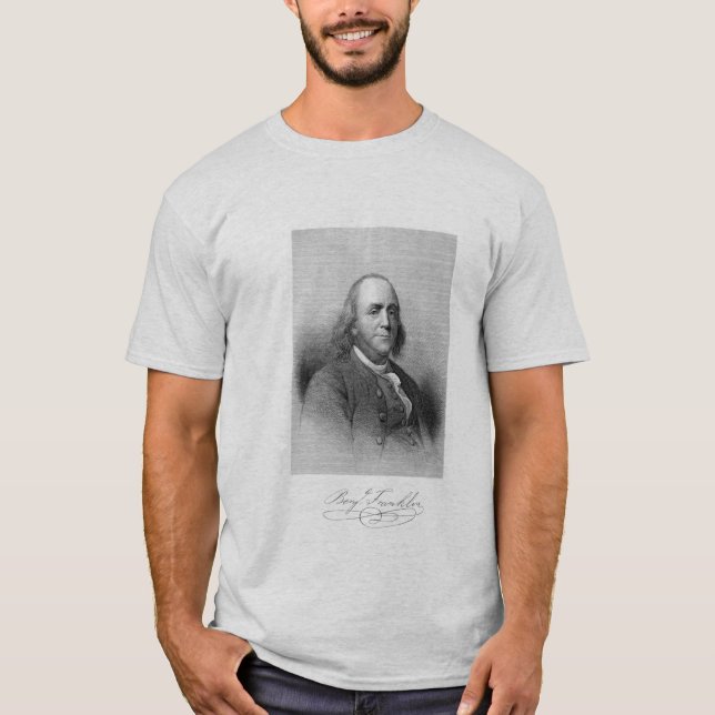 Benjamin Franklin på frihet Tee Shirt (Framsida)