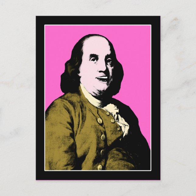 Benjamin Franklin Pop Art Stil Vykort (Framsida)