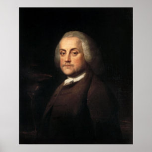 BENJAMIN FRANKLIN Porträtt av Benjamin Wilson Poster