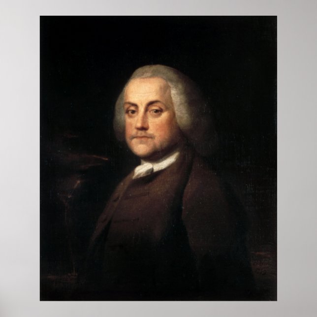 BENJAMIN FRANKLIN Porträtt av Benjamin Wilson Poster (Framsidan)