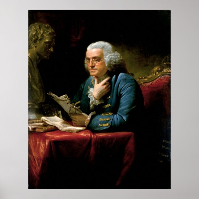 BENJAMIN FRANKLIN Porträtt av David Martin Poster (Framsidan)
