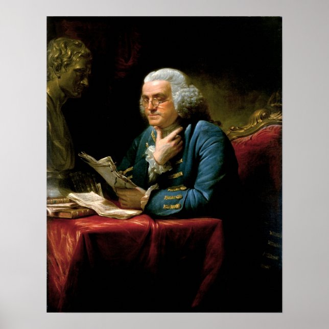Benjamin Franklin Porträtt Poster (Framsidan)