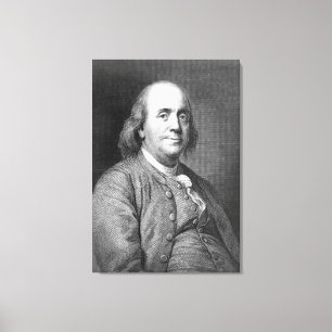 Benjamin Franklin, president porträtt f Canvastryck