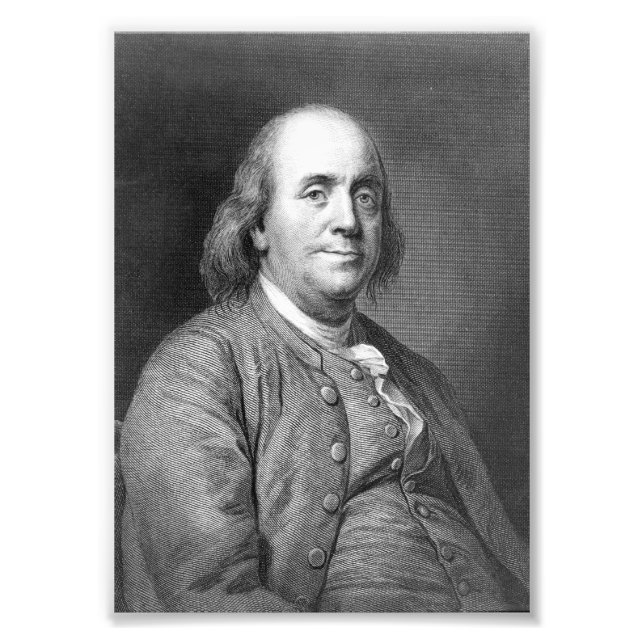 Benjamin Franklin, president porträtt f Fototryck (Framsidan)