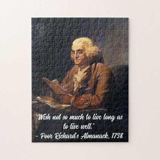 Benjamin Franklin Quote -Customize Pussel (Vertikal)
