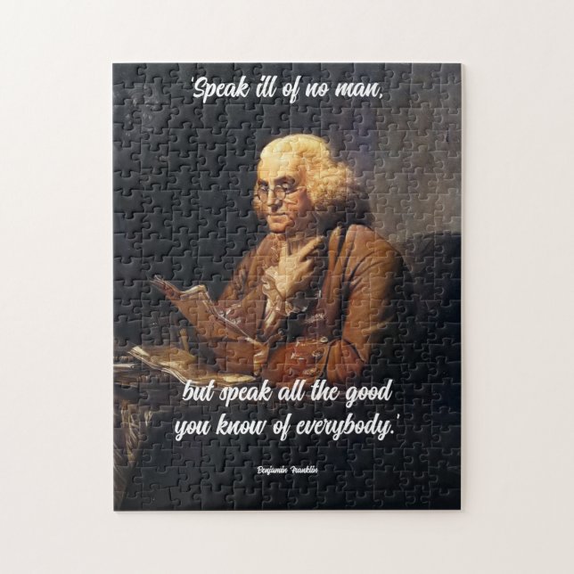 Benjamin Franklin Quote -Customize Quote Pussel (Vertikal)