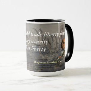 Benjamin Franklin Quote om Liberty Mugg