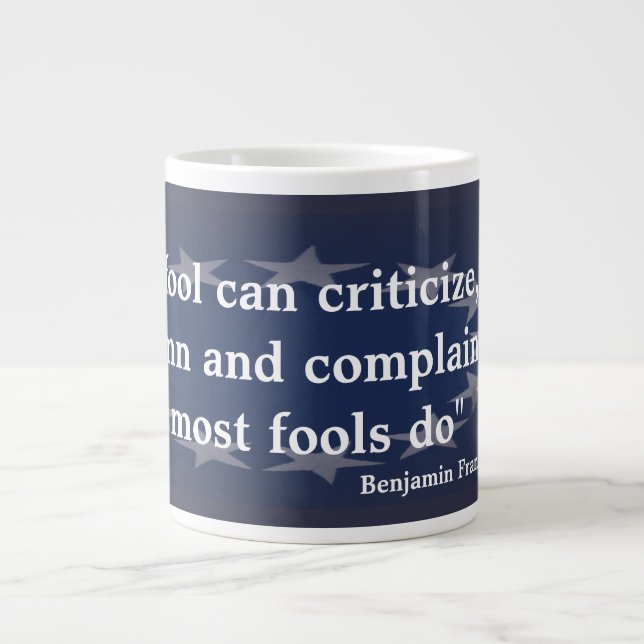 Benjamin Franklin Quote på Fools Jumbo Mugg (Framsidan)