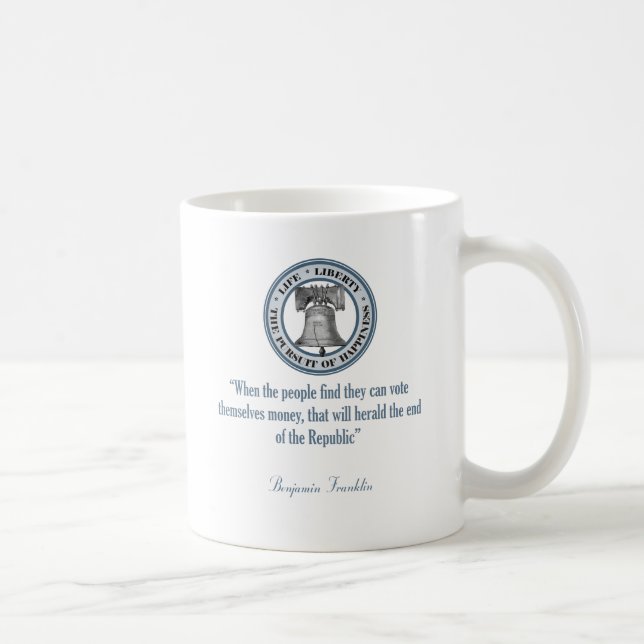 Benjamin Franklin Quote (Pengar) Kaffemugg (Höger)