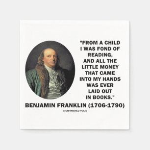 Benjamin Franklin som är förtjust av läs- Pappersservett