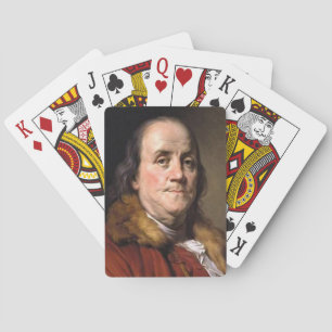Benjamin Franklin som leker kort Kortlek