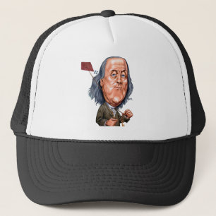 Benjamin Franklin stränger den hållande draken m Keps