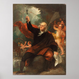 Benjamin Franklin teckningelektricitet från Poster