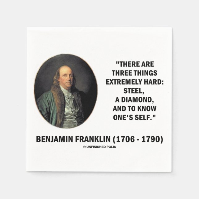 Benjamin Franklin Tre Sak är extremt hård Pappersservett (Framsidan)