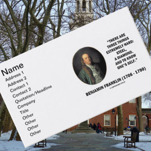 Benjamin Franklin Tre Sak är extremt hård Visitkort
