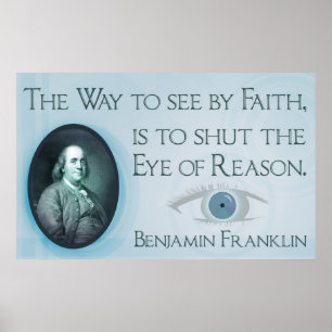 Benjamin Franklin tro och resonerar affischen Poster