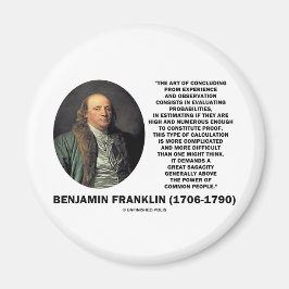 Benjamin Franklin, utvärderingssannolikhetscitat Magnet