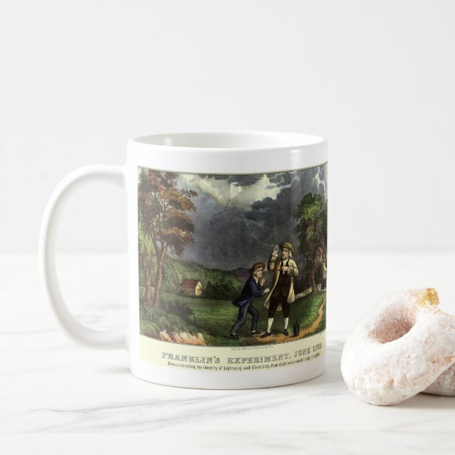 Benjamin Franklins Blixt med Drakexperiment Kaffemugg (Med munk)
