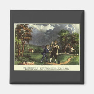 Benjamin Franklins Blixt med Drakexperiment Magnet