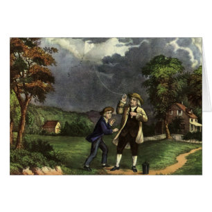 Benjamin Franklins Blixt med Drakexperimentet Hälsningskort
