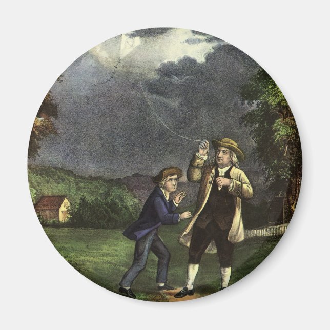 Benjamin Franklins Blixt med Drakexperimentet Magnet (Framsidan)