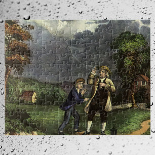 Benjamin Franklins Kite- och Blixtexperiment Pussel