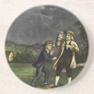 Benjamin Franklins Kite- och Blixtexperiment Underlägg