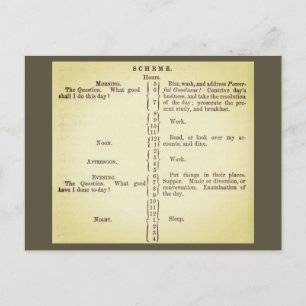 Benjamin Franklins rutinschema Vykort