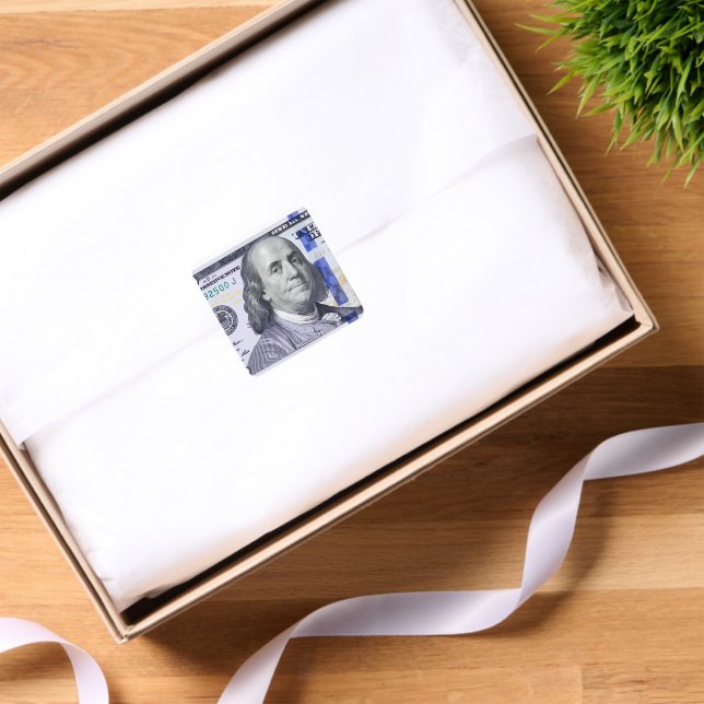 Benjamin Fyrkantigt Klistermärke (Silkespapper)