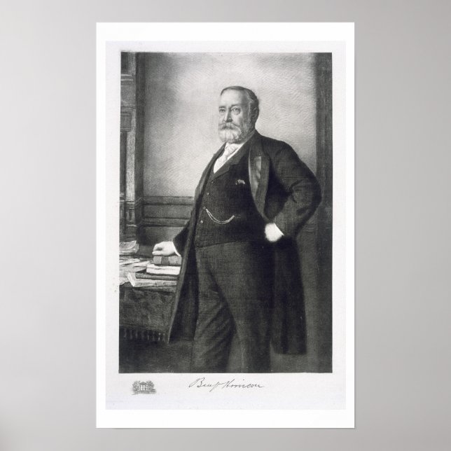 Benjamin Harrison (1833-1901), 23:e ordförande för Poster (Framsidan)