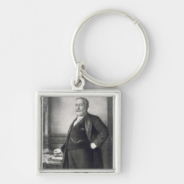 Benjamin Harrison (1833-1901), 23rd president av t Fyrkantig Silverfärgad Nyckelring (Framsidan)