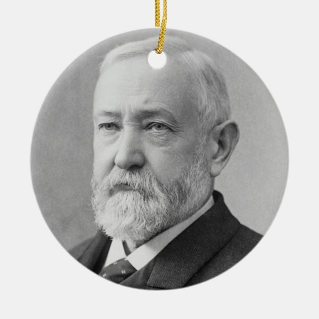 Benjamin Harrison 23:e ordföranden Julgransprydnad Keramik (Framsidan)