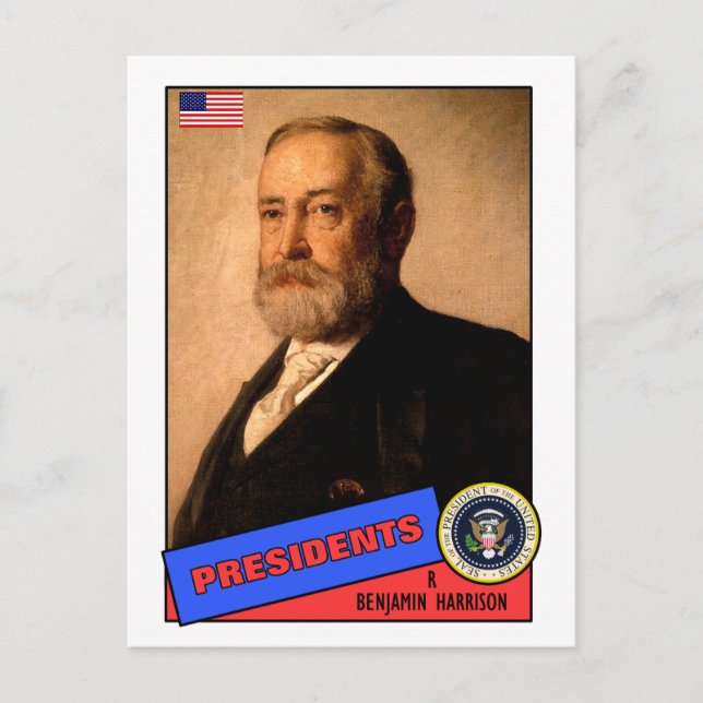 Benjamin Harrison Baseball Card Vykort (Framsida)
