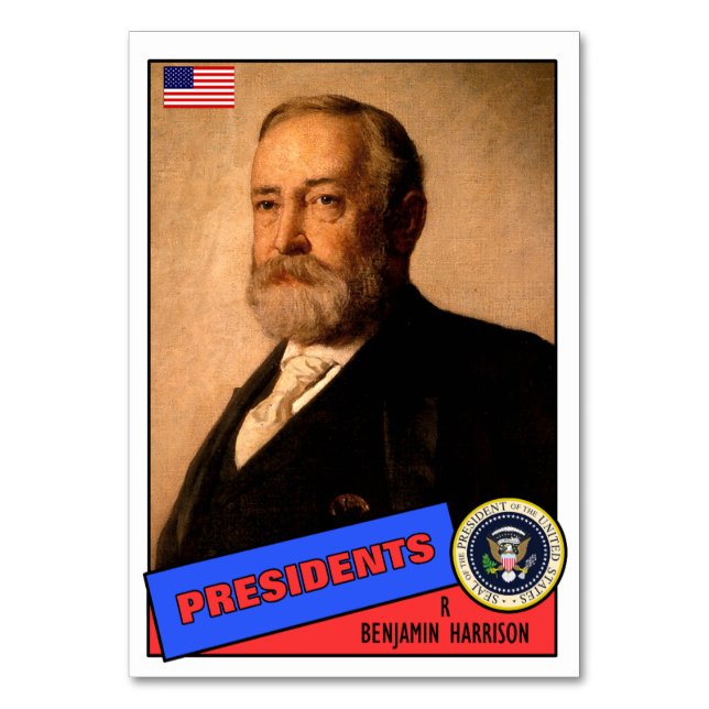 Benjamin Harrison Basebollkort Bordsnummer (Framsidan)