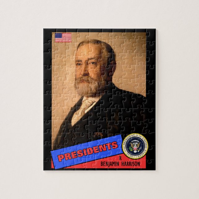 Benjamin Harrison Basebollkort Pussel (Vertikal)