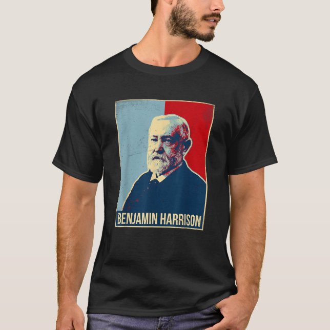 Benjamin Harrison Ordförande T Shirt (Framsida)