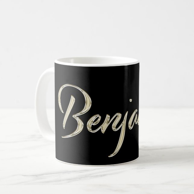 Benjamin Name whitegold Tasse Teetasse Kaffeetasse Kaffemugg (Framsida vänster)
