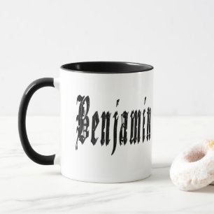 Benjamin, Namn, Logotyp, Black Combo Coffee Mugg. Mugg