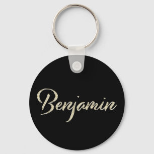 Benjamin Namn whitegold Button Schlüsselanhänger Nyckelring