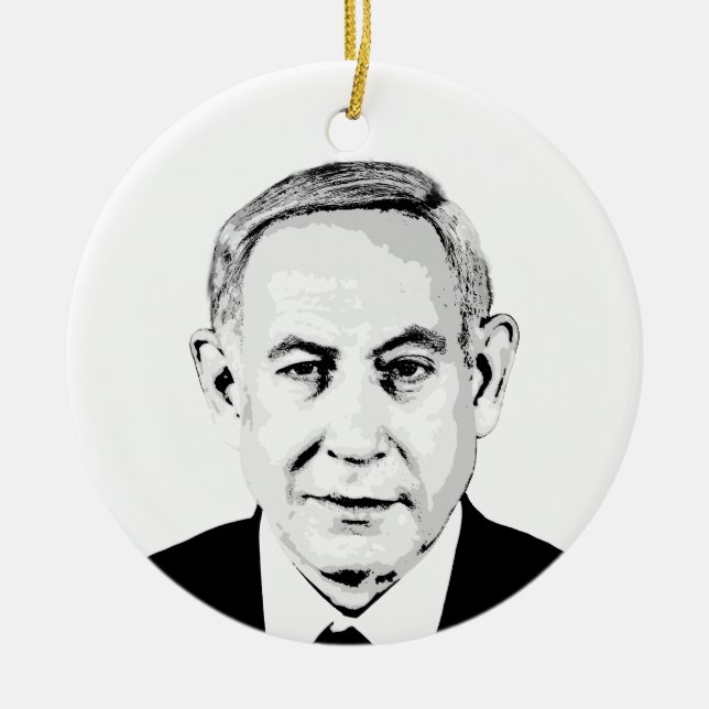 Benjamin Netanyahu Julgransprydnad Keramik (Framsidan)