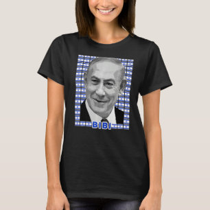 Benjamin Netanyahu premiärminister Porträtt Flagga T Shirt